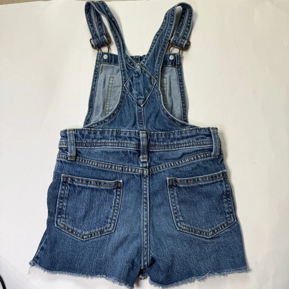 Cat & Jack Denim Shortalls Distressed Size Girl's XS (4/5)‎